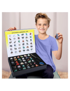 Kit de Rocas y Minerales BTYCityMao - 36 Piezas con Guía
