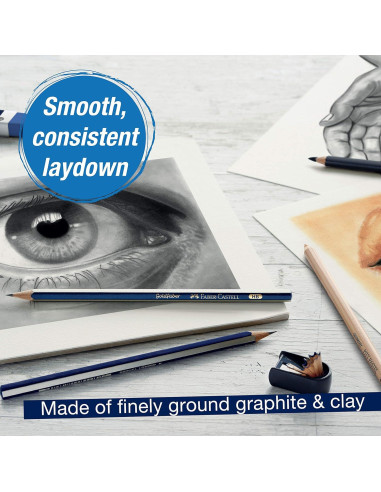 Juego de Lápices de Grafito Faber-Castell - 6 Lápices 2H a 6B