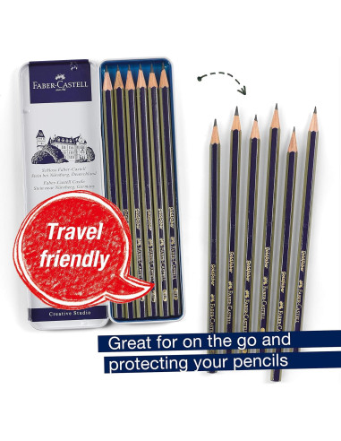 Juego de Lápices de Grafito Faber-Castell - 6 Lápices 2H a 6B
