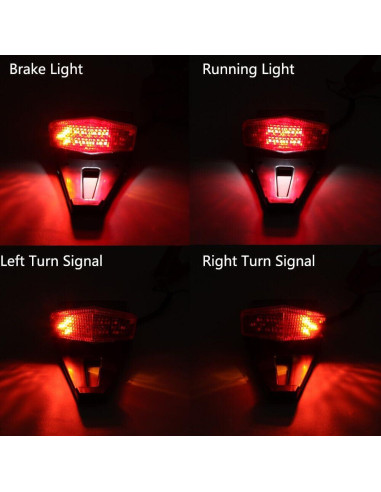 Luz de freno trasera LED HARIFOGER para motos personalizadas