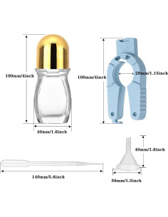 Botellas de Rodillo 30ml Hordolry - Pack de 3 Vidrio Transparente 2