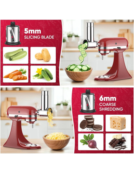 Accesorio Rallador y Rebanador Cofun para Batidora KitchenAid