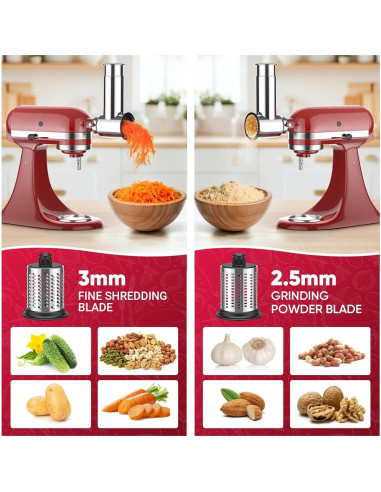 Accesorio Rallador y Rebanador Cofun para Batidora KitchenAid