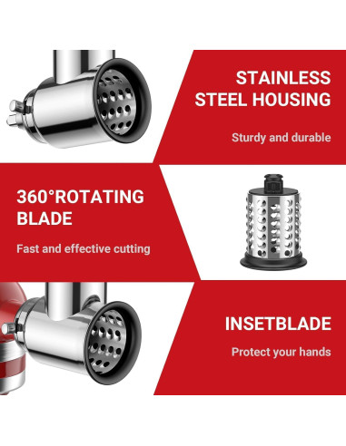 Accesorio Rallador y Rebanador Cofun para Batidora KitchenAid