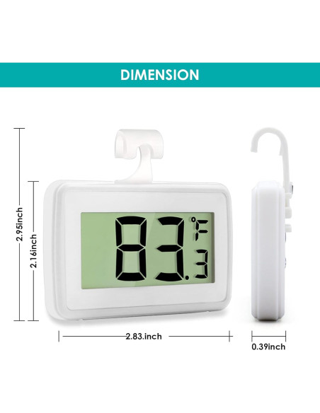 Paquete de 4 termómetros digitales Noband para refrigerador Paquete de 4 termómetros digitales Noband para refrigerador