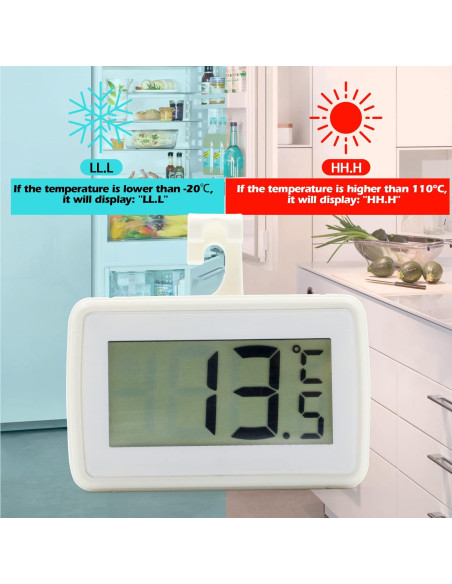 Paquete de 4 termómetros digitales Noband para refrigerador Paquete de 4 termómetros digitales Noband para refrigerador