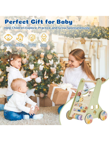 Andador de Madera Montessori Paisure 2 en 1 para Bebés 6-12 Meses Andador de Madera Montessori Paisure 2 en 1 para Bebés 6-12 Meses