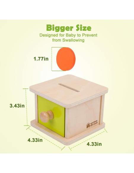 Caja de Monedas Montessori Adena - Juguete Educativo 6-12 Meses
