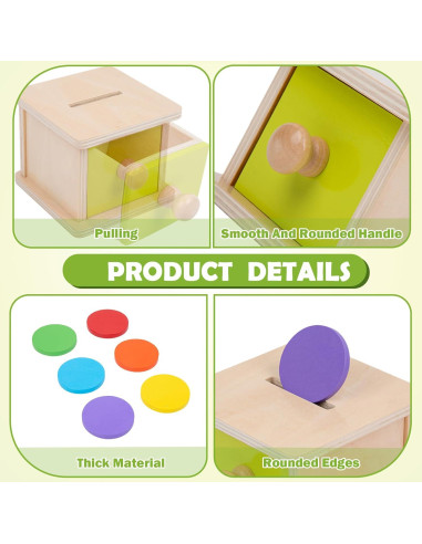 Caja de Monedas Montessori Adena - Juguete Educativo 6-12 Meses