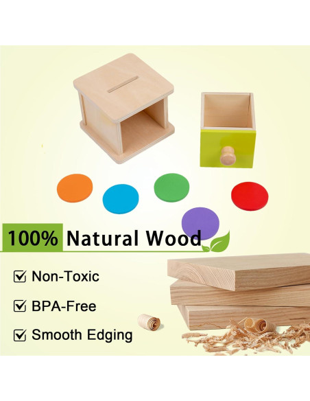 Caja de Monedas Montessori Adena - Juguete Educativo 6-12 Meses