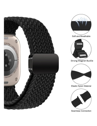 Banda Sport Nylon Ajustable MroTech para Apple Watch 38-41mm Negro
