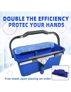 Kit de Limpieza de Ventanas HYCDFCS con Raspador y Cubo Azul 2