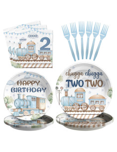 Kit de Fiesta Cumpleaños Chugga Chugga Two Two Grencian 96 Piezas