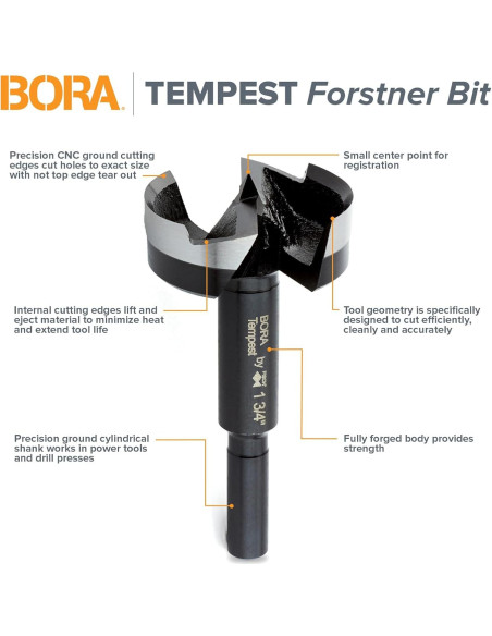 Broca Forstner BORA BFB-009744 25mm Diámetro 89mm Longitud