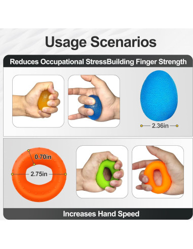 Entrenador de Fuerza de Agarre TADAKAZU 6 Piezas para Dedos