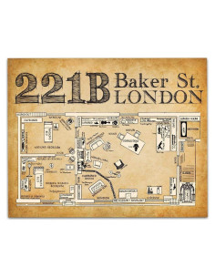 Impresión Artística Sherlock Holmes 28x36 cm Sin Marco