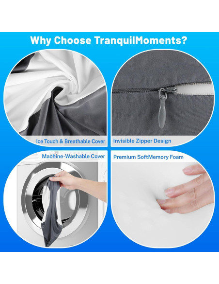 Almohada para Piernas TranquilMoments Espuma Viscoelástica Gris