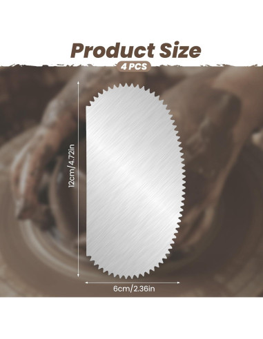 4 Raspadores de Cerámica de Acero Inoxidable YQQYG 12x6cm