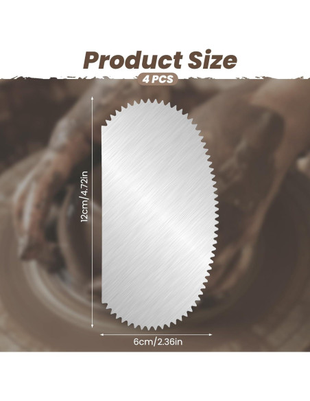 4 Raspadores de Cerámica de Acero Inoxidable YQQYG 12x6cm