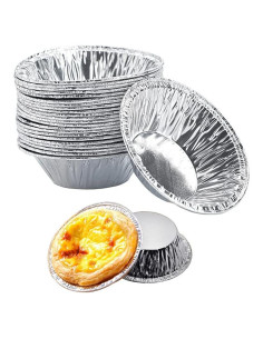 250 Moldes Desechables de Aluminio Plateado NATUWORLD 7 cm