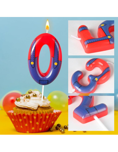 Velas de Cumpleaños Rojas y Azules WQINX para Niños 13.2cm