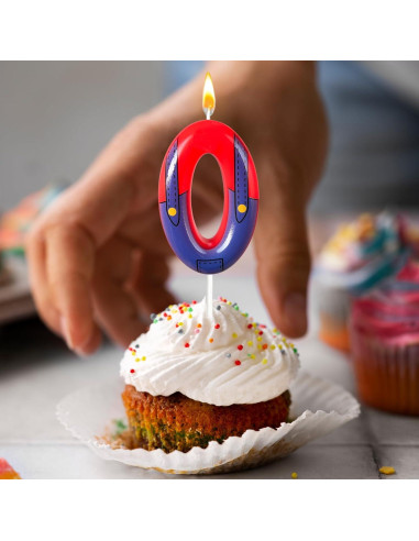 Velas de Cumpleaños Rojas y Azules WQINX para Niños 13.2cm