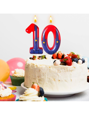 Velas de Cumpleaños Rojas y Azules WQINX para Niños 13.2cm