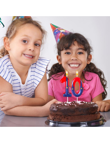 Velas de Cumpleaños Rojas y Azules WQINX para Niños 13.2cm Velas de Cumpleaños Rojas y Azules WQINX para Niños 13.2cm