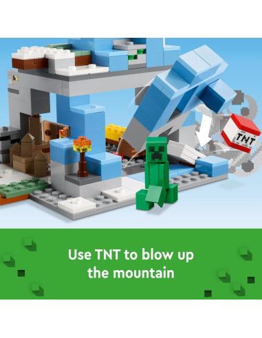 LEGO Minecraft Las Cumbres Congeladas 21243, Set de Cueva Helada