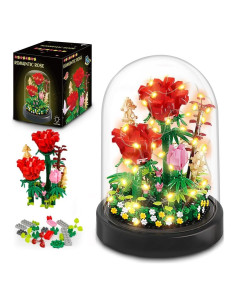 HOGOKIDS Kit de Ramo de Flores LED 596 Piezas Rosas Rojas