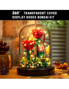 HOGOKIDS Kit de Ramo de Flores LED 596 Piezas Rosas Rojas 2