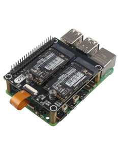 Adaptador ZDE ZP518 PCIe Doble M.2 NVMe para Raspberry Pi 5