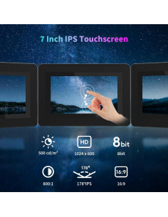 Monitor Mini 7" CUQI Táctil 1024x600 IPS HDMI VGA AV 2