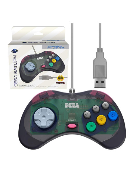 Controlador USB Retro-Bit Sega Saturn Modelo 2 - 3m Compatible PS3, PC, Switch Controlador USB Retro-Bit Sega Saturn Modelo 2 - 3m Compatible PS3, PC, Switch
