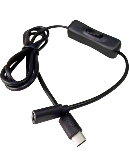 Cable de Extensión USB-C con Interruptor para Raspberry Pi 4 - 1m Cable de Extensión USB-C con Interruptor para Raspberry Pi 4 - 1m