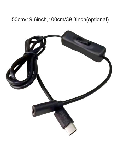 Cable de Extensión USB-C con Interruptor para Raspberry Pi 4 - 1m Cable de Extensión USB-C con Interruptor para Raspberry Pi 4 - 1m