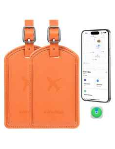 Etiquetas de Equipaje LifeChé con Rastreador Antipérdida Naranja