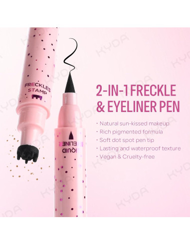 Bolígrafo Delineador Líquido KYDA 2 en 1 para Pecas - Impermeable