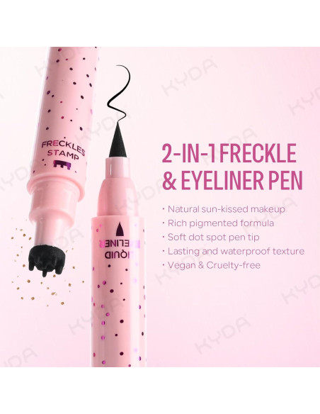 Bolígrafo Delineador Líquido KYDA 2 en 1 para Pecas - Impermeable
