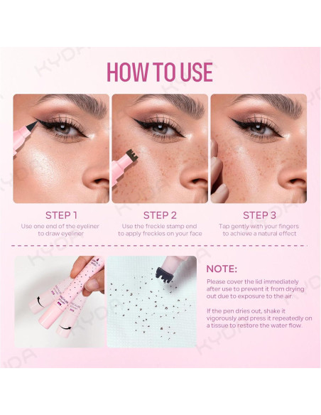 Bolígrafo Delineador Líquido KYDA 2 en 1 para Pecas - Impermeable