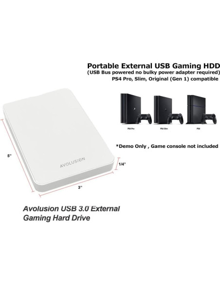 Disco Duro Externo Avolusion Z1-S 1TB USB 3.0 para PS4