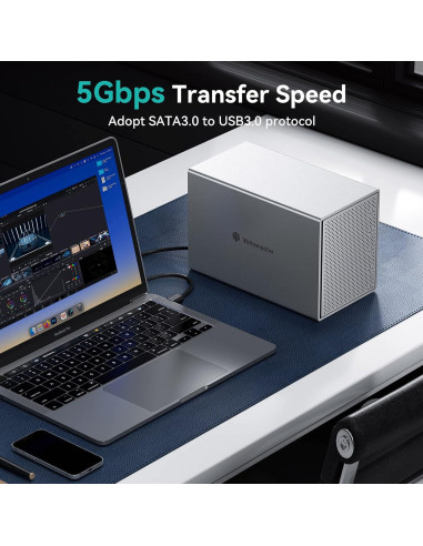 Caja Externa HDD Yottamaster 5 Bahías USB 3.0 Aluminio 80TB