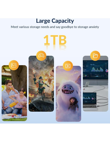 SSD Externo iDsonix 1TB USB 3.2 Gen 1 Alta Velocidad