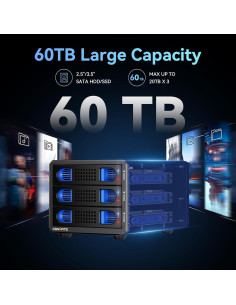 Caja de Disco Duro Externa Cenmate 3 Bahías USB 3.0 60TB 2