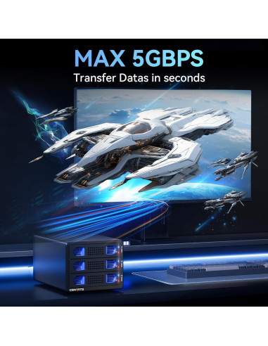 Caja de Disco Duro Externa Cenmate 3 Bahías USB 3.0 60TB