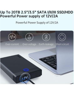 Carcasa de Disco Duro Externo SSK 3.5 USB 3.0 hasta 20TB 2