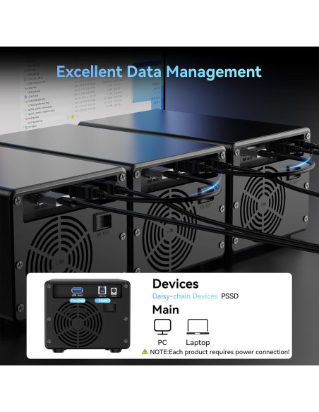 Caja de Disco Duro Externa Cenmate 3 Bahías USB 3.0 60TB