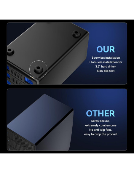 Caja de Disco Duro Externa Cenmate 3 Bahías USB 3.0 60TB