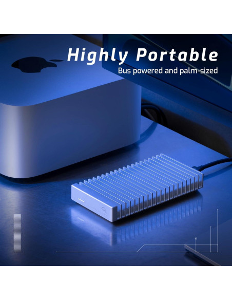 OWC 4TB SSD NVMe Portátil USB4 Express 1M2 Aluminio OWC 4TB SSD NVMe Portátil USB4 Express 1M2 Aluminio