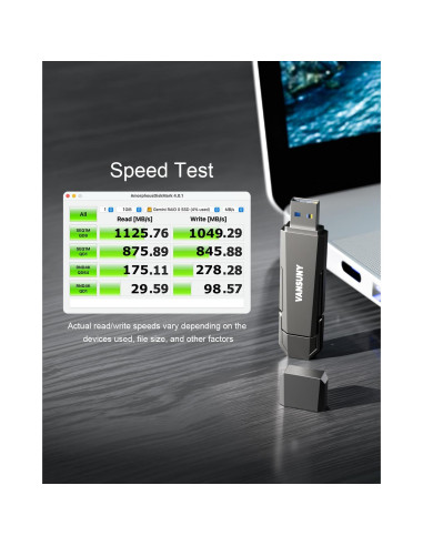 Vansuny SSD Externa 256GB USB 3.2 Gen 2 Doble Interfaz